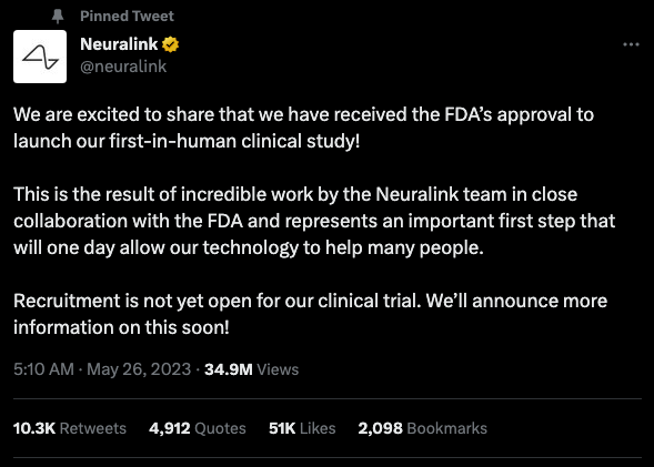 Neuralink ของ Elon Musk ถูกอนุมัติโดย FDA